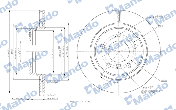MANDO féktárcsa - MBC035427 - TothCarparts