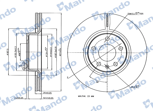MANDO féktárcsa - MBC035445 - TothCarparts