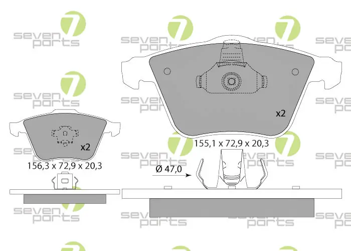 7 SEVEN PARTS fékbetétkészlet, tárcsafék - SVP22100 - TothCarparts