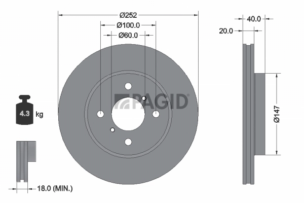 PAGID féktárcsa - 55929NC - TothCarparts