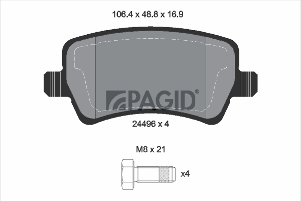 PAGID fékbetétkészlet, tárcsafék - T1658N - TothCarparts