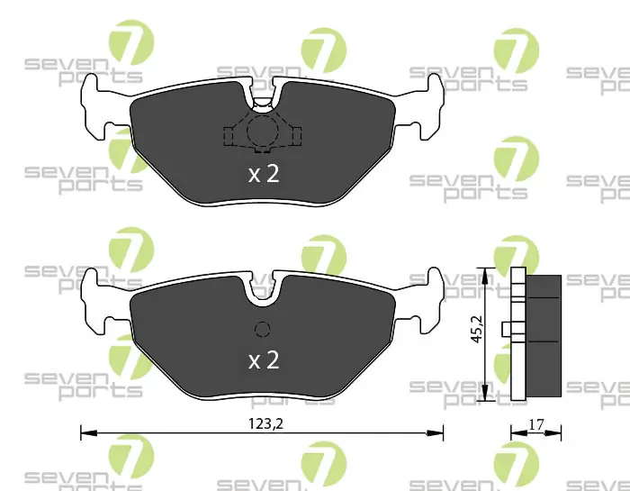 7 SEVEN PARTS fékbetétkészlet, tárcsafék - SVP20021 - TothCarparts