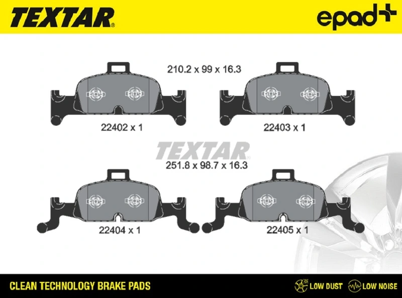 TEXTAR fékbetétkészlet, tárcsafék - 2240201CP - TothCarparts