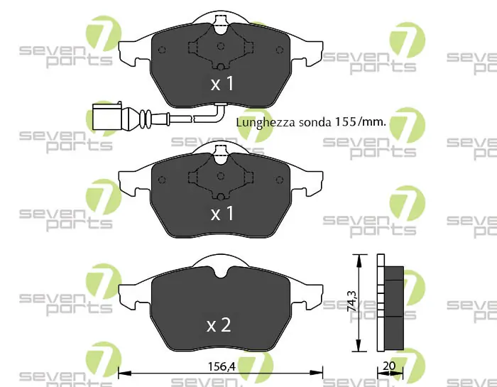 7 SEVEN PARTS fékbetétkészlet, tárcsafék - SVP15646 - TothCarparts