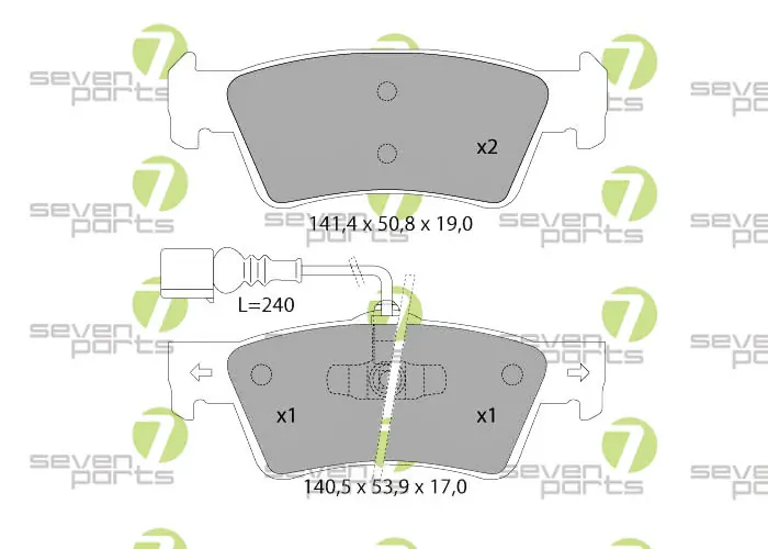7 SEVEN PARTS fékbetétkészlet, tárcsafék - SVP25291 - TothCarparts
