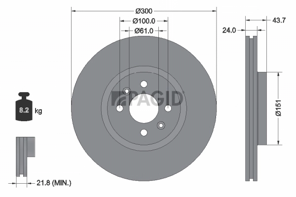 PAGID féktárcsa - 54495NC - TothCarparts
