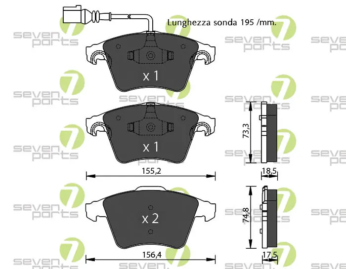 7 SEVEN PARTS fékbetétkészlet, tárcsafék - SVP22812 - TothCarparts
