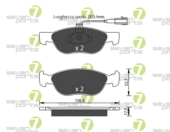 7 SEVEN PARTS fékbetétkészlet, tárcsafék - SVP17532 - TothCarparts