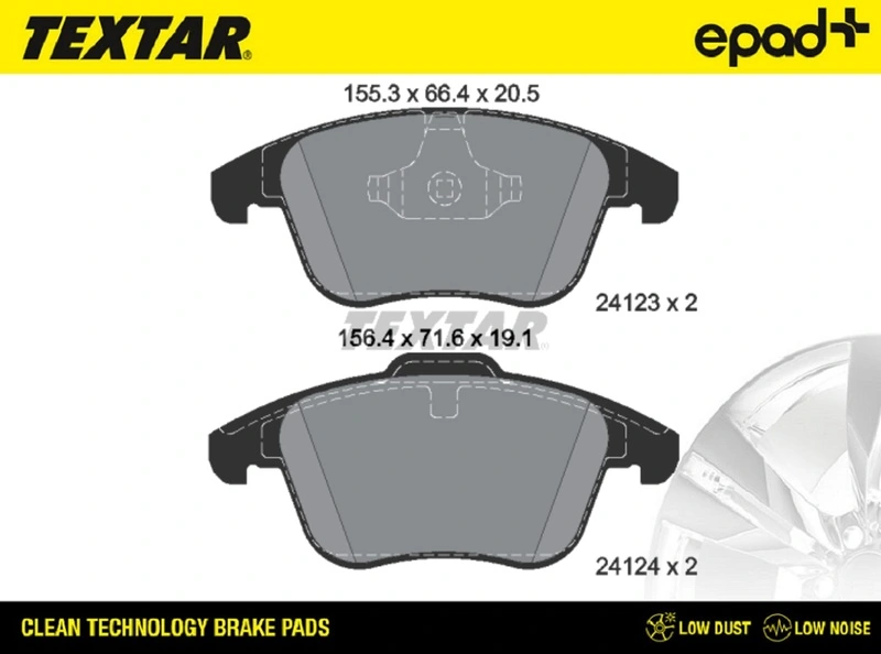 TEXTAR fékbetétkészlet, tárcsafék - 2412301CP - TothCarparts