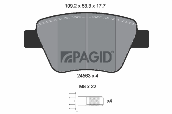 PAGID fékbetétkészlet, tárcsafék - T1782N - TothCarparts