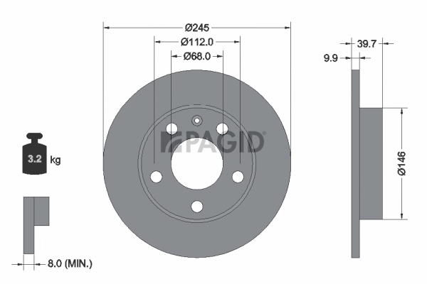 PAGID féktárcsa - 50311NC - TothCarparts
