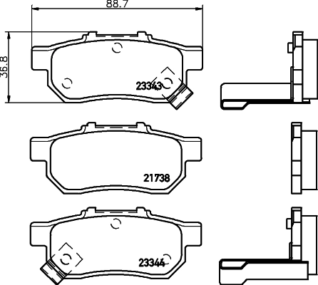 MINTEX fékbetétkészlet, tárcsafék - MDB1616 - TothCarparts