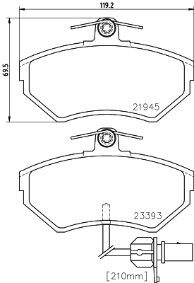 MINTEX fékbetétkészlet, tárcsafék - MDB2075 - TothCarparts