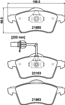 MINTEX fékbetétkészlet, tárcsafék - MDB2104 - TothCarparts