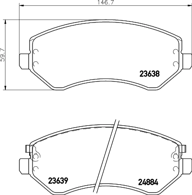 MINTEX fékbetétkészlet, tárcsafék - MDB2215 - TothCarparts