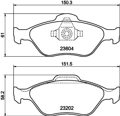 MINTEX fékbetétkészlet, tárcsafék - MDB2314 - TothCarparts
