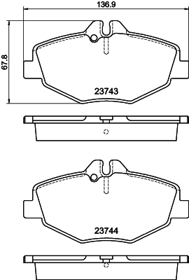MINTEX fékbetétkészlet, tárcsafék - MDB2539 - TothCarparts
