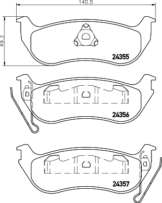 MINTEX fékbetétkészlet, tárcsafék - MDB2550 - TothCarparts