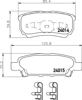 MINTEX fékbetétkészlet, tárcsafék - MDB2612 - TothCarparts
