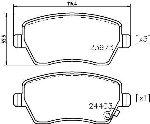 MINTEX fékbetétkészlet, tárcsafék - MDB2796 - TothCarparts