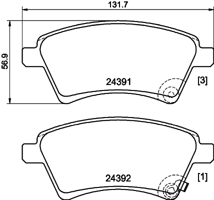 MINTEX fékbetétkészlet, tárcsafék - MDB2797 - TothCarparts