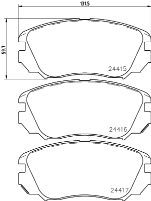MINTEX fékbetétkészlet, tárcsafék - MDB2870 - TothCarparts