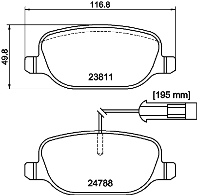 MINTEX fékbetétkészlet, tárcsafék - MDB3125 - TothCarparts