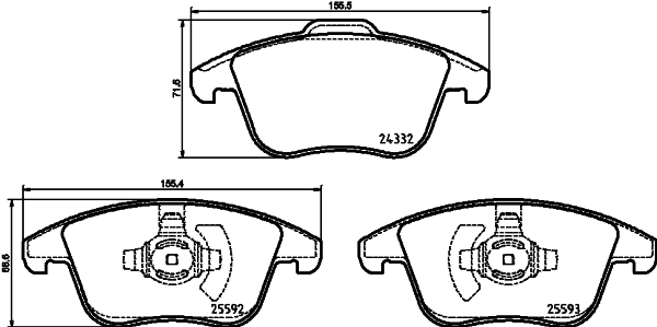 MINTEX fékbetétkészlet, tárcsafék - MDB4112 - TothCarparts