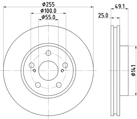 MINTEX féktárcsa - MDC1025 - TothCarparts