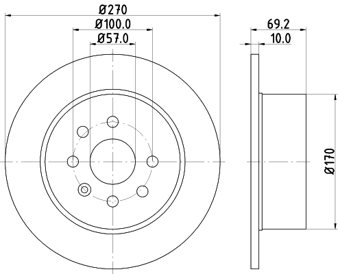 MINTEX féktárcsa - MDC1057 - TothCarparts