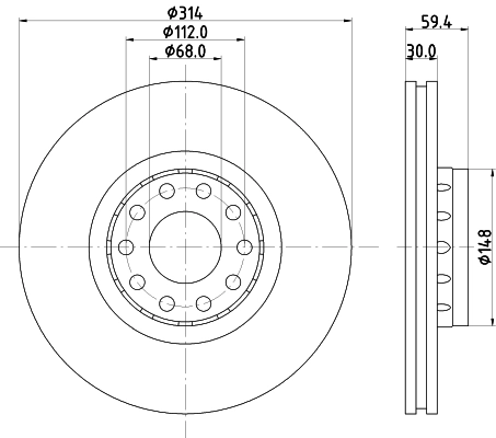 MINTEX féktárcsa - MDC1242 - TothCarparts