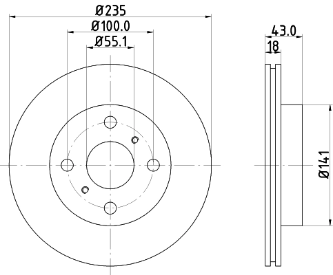 MINTEX féktárcsa - MDC1392C - TothCarparts