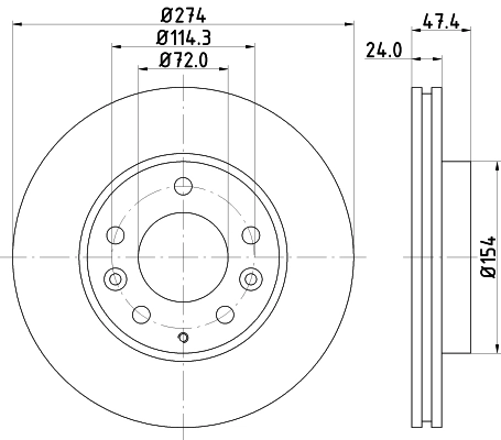 MINTEX féktárcsa - MDC1543 - TothCarparts