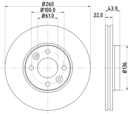 MINTEX féktárcsa - MDC1607C - TothCarparts