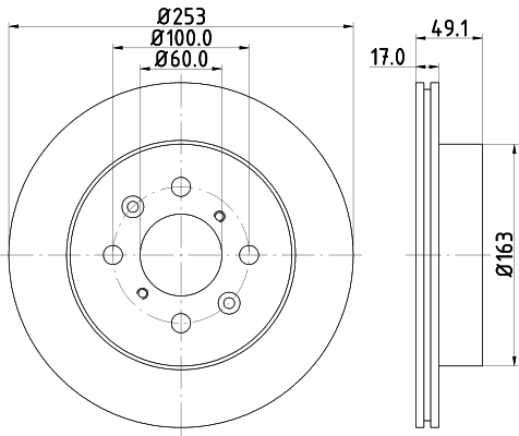 MINTEX féktárcsa - MDC1672 - TothCarparts