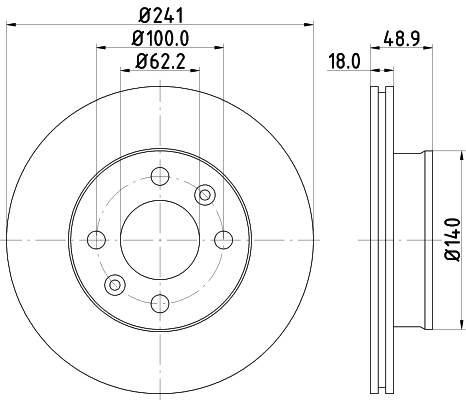 MINTEX féktárcsa - MDC1725C - TothCarparts