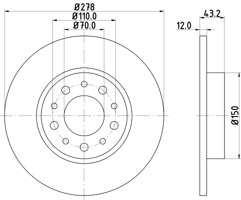 MINTEX féktárcsa - MDC1741 - TothCarparts