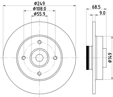 MINTEX féktárcsa - MDC1860 - TothCarparts