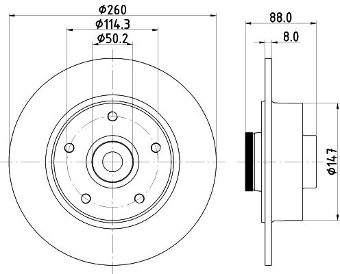 MINTEX féktárcsa - MDC2374 - TothCarparts