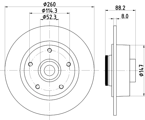 MINTEX féktárcsa - MDC2550 - TothCarparts
