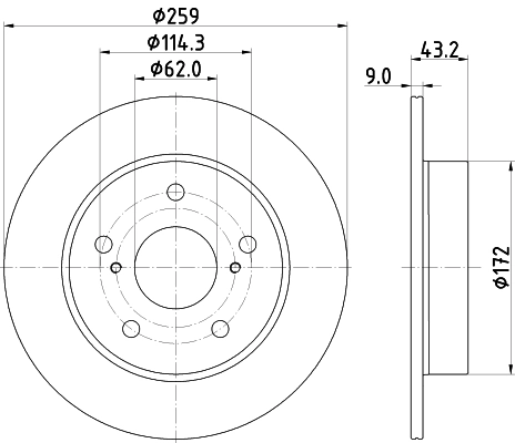 MINTEX féktárcsa - MDC2908C - TothCarparts