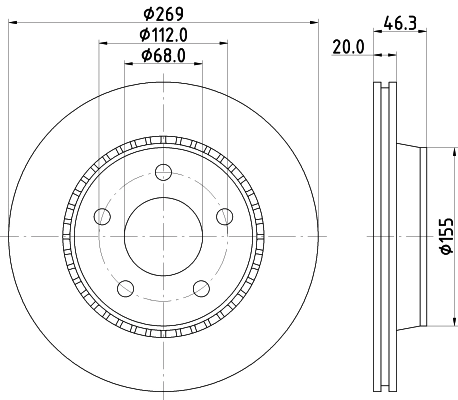 MINTEX féktárcsa - MDC570 - TothCarparts