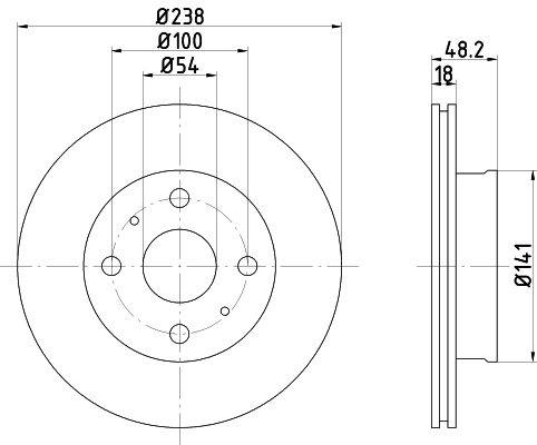 MINTEX féktárcsa - MDC726 - TothCarparts