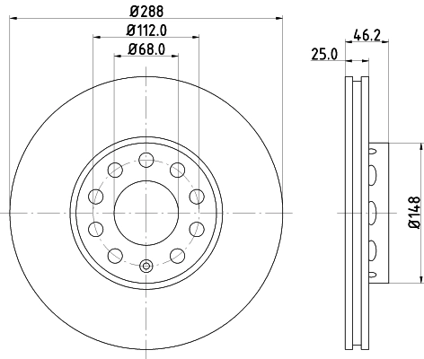MINTEX féktárcsa - MDC768C - TothCarparts