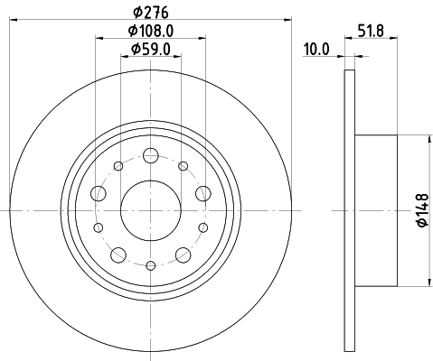 MINTEX féktárcsa - MDC850 - TothCarparts