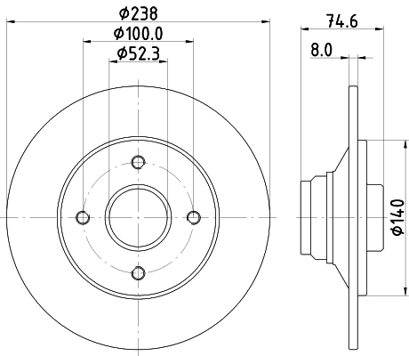 MINTEX féktárcsa - MDC874 - TothCarparts