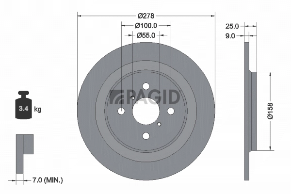 PAGID féktárcsa - 54619NC - TothCarparts