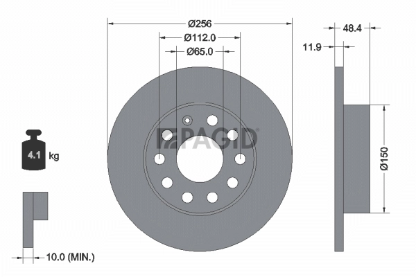 PAGID féktárcsa - 54211NC - TothCarparts