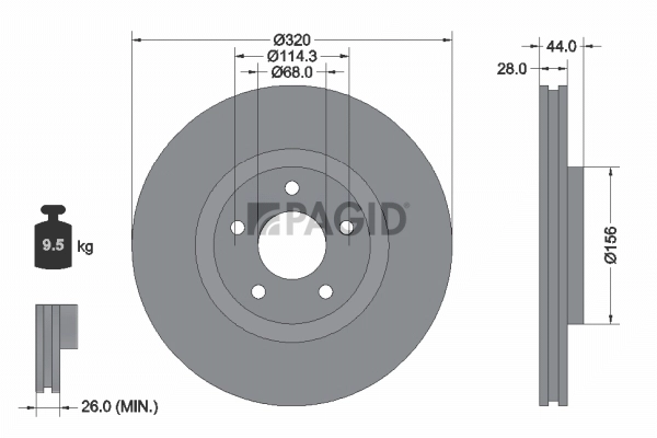 PAGID féktárcsa - 54994NC - TothCarparts