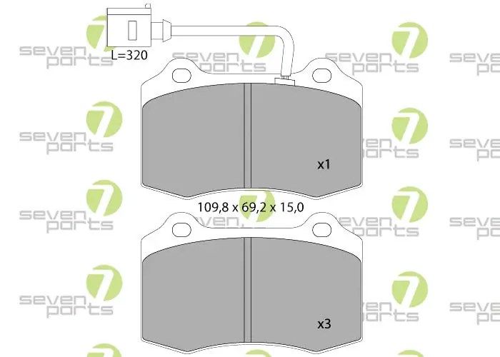 7 SEVEN PARTS fékbetétkészlet, tárcsafék - SVP25011 - TothCarparts